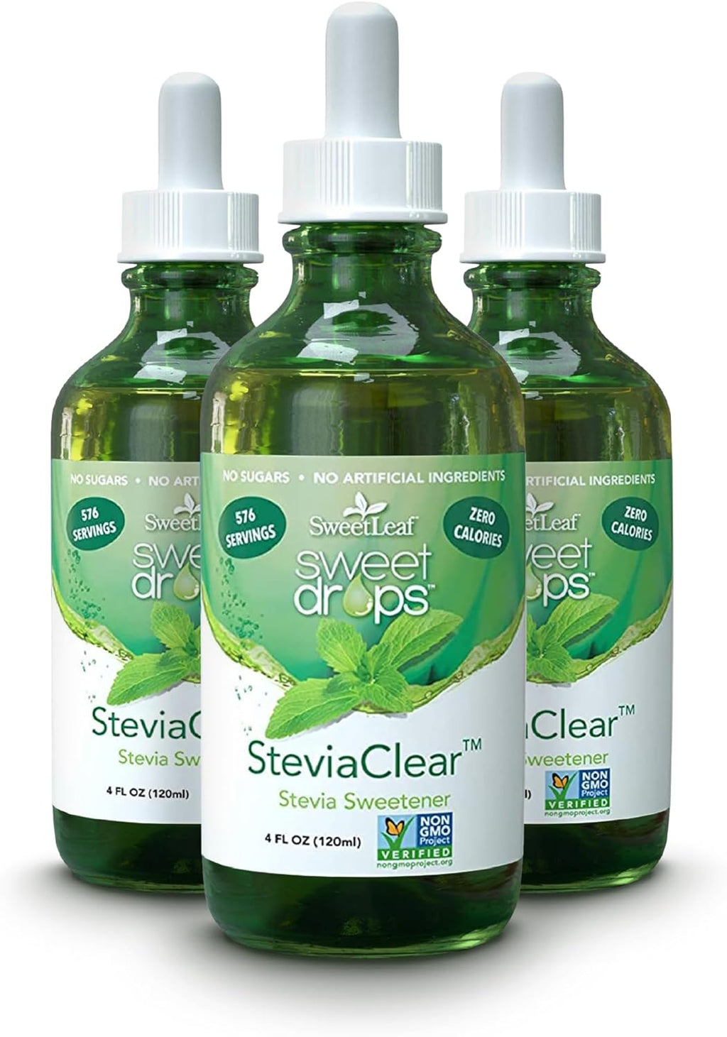 SweetLeaf SteviaClear Sweet Drops - Stevia Liquid Drops Sweetener, Pure Stevia Drops with No Bitter Aftertaste,Liquid Sugar Alternative, Zero Calorie, Keto Food, Non-GMO SweetLeaf Stevia,4 Fl Oz (Pack of 3)