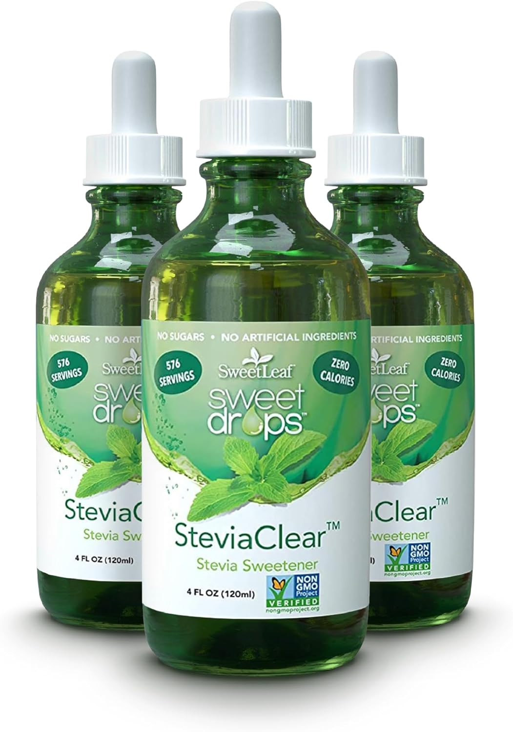 SweetLeaf SteviaClear Sweet Drops - Stevia Liquid Drops Sweetener, Pure Stevia Drops with No Bitter Aftertaste,Liquid Sugar Alternative, Zero Calorie, Keto Food, Non-GMO SweetLeaf Stevia,4 Fl Oz (Pack of 3)