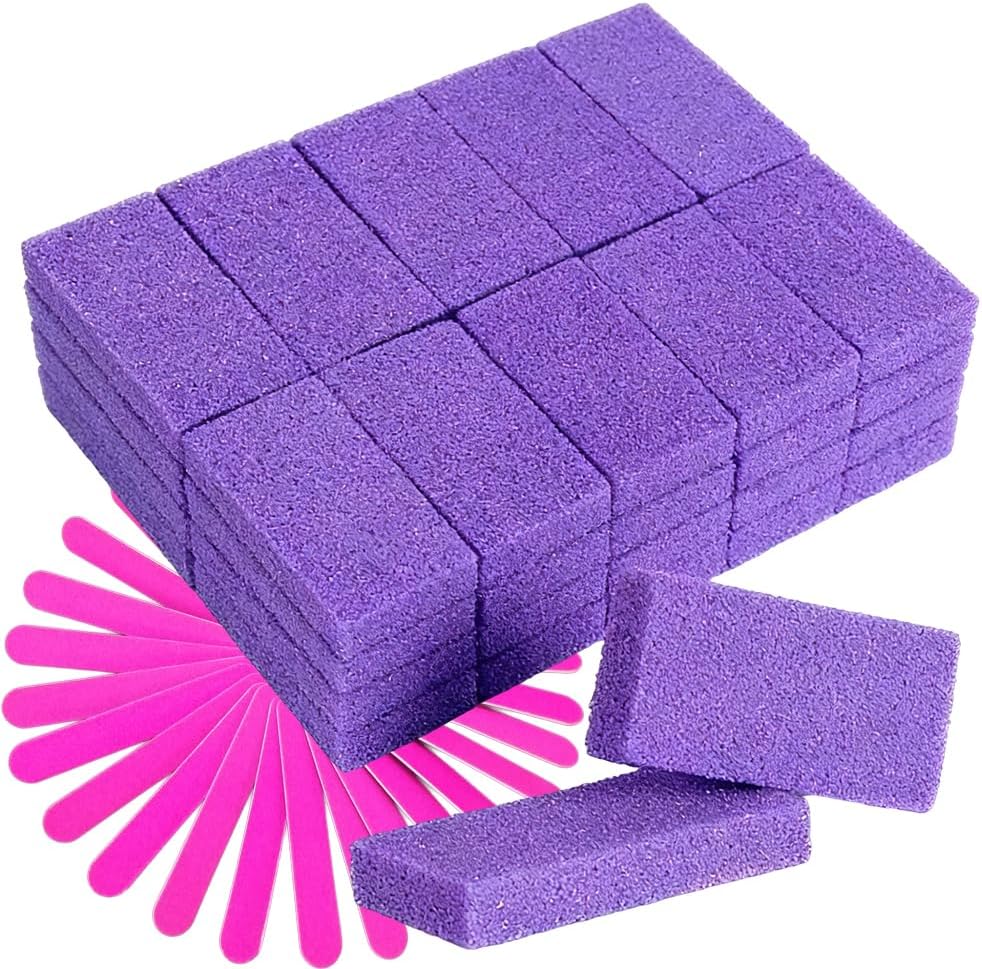 70 PCS Pedicure Exfoliator Kit Set 40 PCS Disposable Pedicure Pumice Stone for Foot Care Sponge Scrubber Callus Purple Coarse Dead Skin Remover 30 PCS Pedicure Nail Files (Pack of 70)