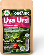 Organic Uva Ursi Dried Leaves - 8Oz (REAL WILD HARVEST) | 100% USDA Certified Organic | Loose Leaf (Arctostaphylos Uva-Ursi aka Bearberry Leaves aka Kinnikinnick) |Herbal Tea | Packaged in The USA
