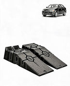 Low Profile Car Service Ramps 2 Pack, Reinforced Plastic Vehicle Lifting Ramps, 12000 LB Heavy Duty Garage Ramps with 6.7 Inch Lift Height, Portable Auto Repair Ramp for Home Garage, Car Oil Change, S