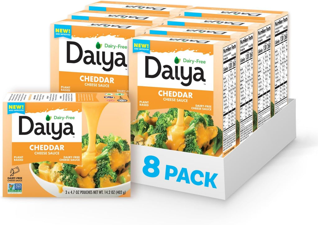 Dairy Free Cheddar Cheese Sauce, Plant Based Rich, Creamy, Cheesy Sauce, 14.2 oz (Pack of 8)
