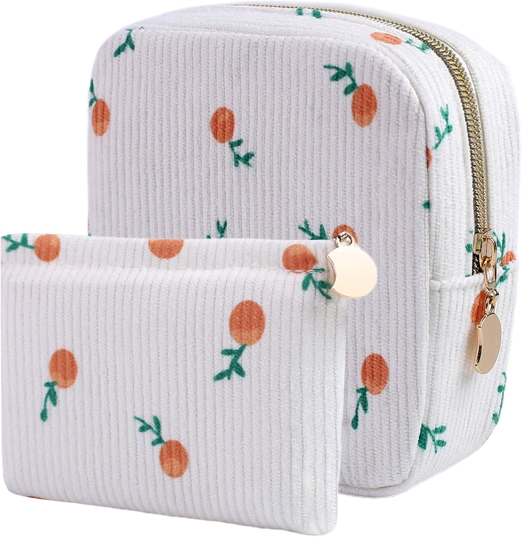 2-Pack Period Bag for Women Girls, Portable Corduroy Sanitary Napkin Storage Bag Period Pouch Small Coin Purse with Zipper, Sanitary Pads Change Pouch Tampons Holder for First Period