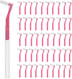 Fremouth 50 Count Angle Interdental Brushes with Extended Handle for Braces, Extra Tight(0.6mm), L- Shaped Interproximal Floss for Dental Plaque Removal Health