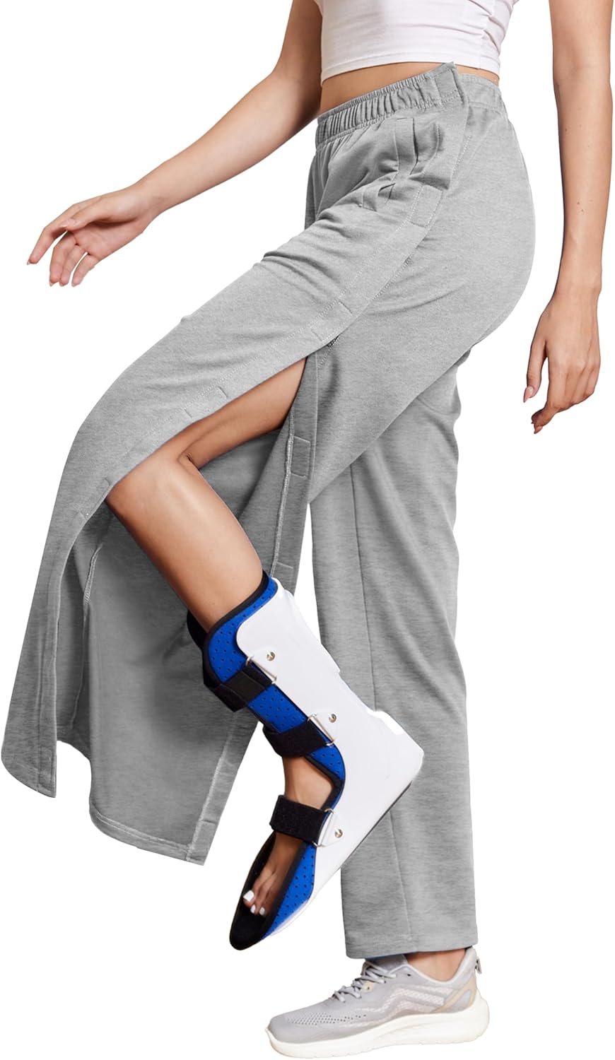 Deyeek Tear Away Pants for Women Side Full Open Sweatpants Loose Fit Casual Post Surgery Adaptive Clothing with Pockets