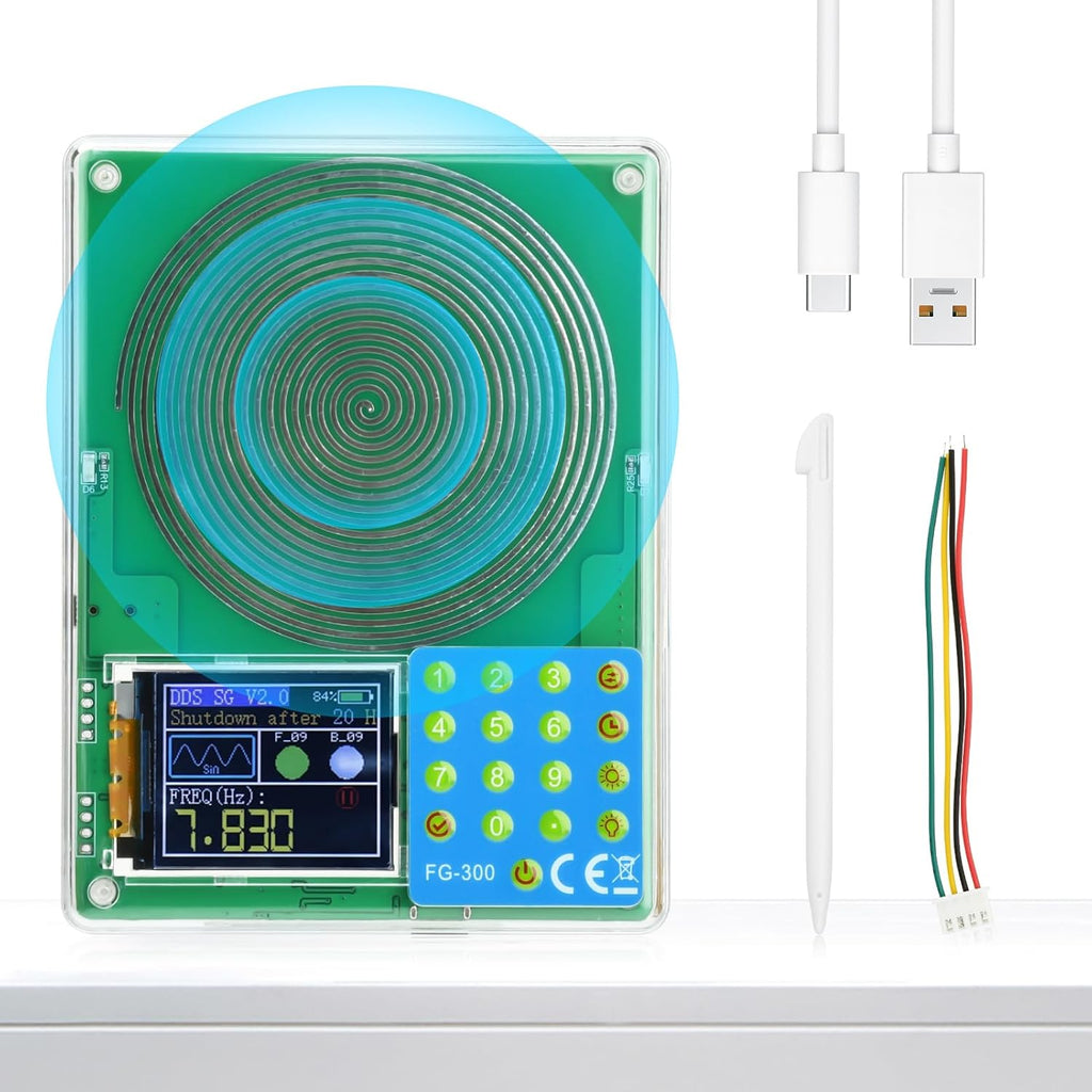 Portable Signal Generator Schumann Resonance 0.01Hz-20kHz,1.8 Inch TFT Display Schumann Wave 7.83Hz Sleep Aid Stable Low Frequency Oscillator for Physics Lab, Research and DIY Electronics Projects