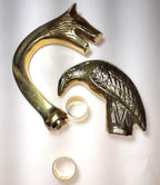 2 Wolf Head Brass Handle Walking Stick Design Vintage Walking Stick in Chrome Finish