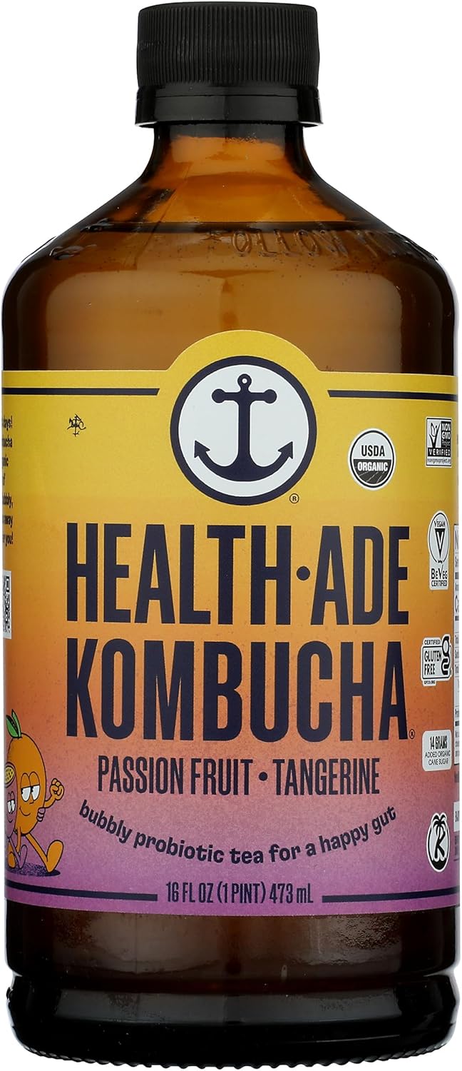 Health Ade, Kombucha Passion Tangerine Organic, 16 Fl Oz