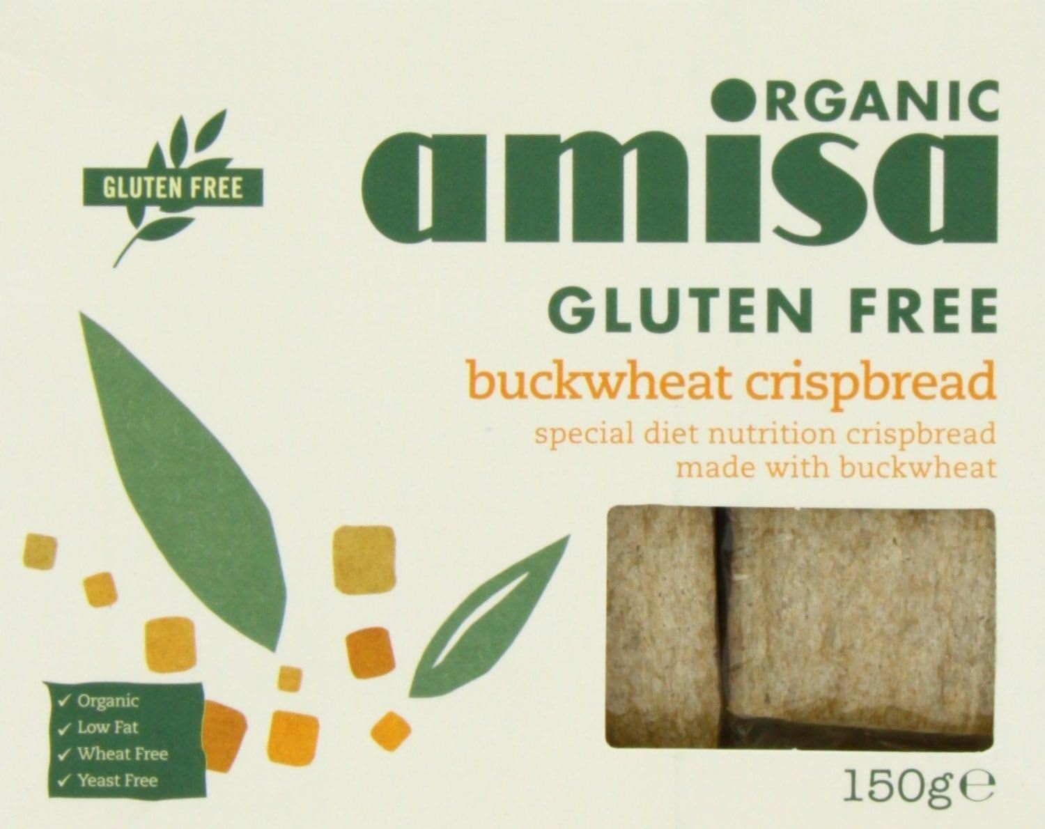 Amisa Organic Gluten Free Crispbread with Buckwheat Wholegrain 150g