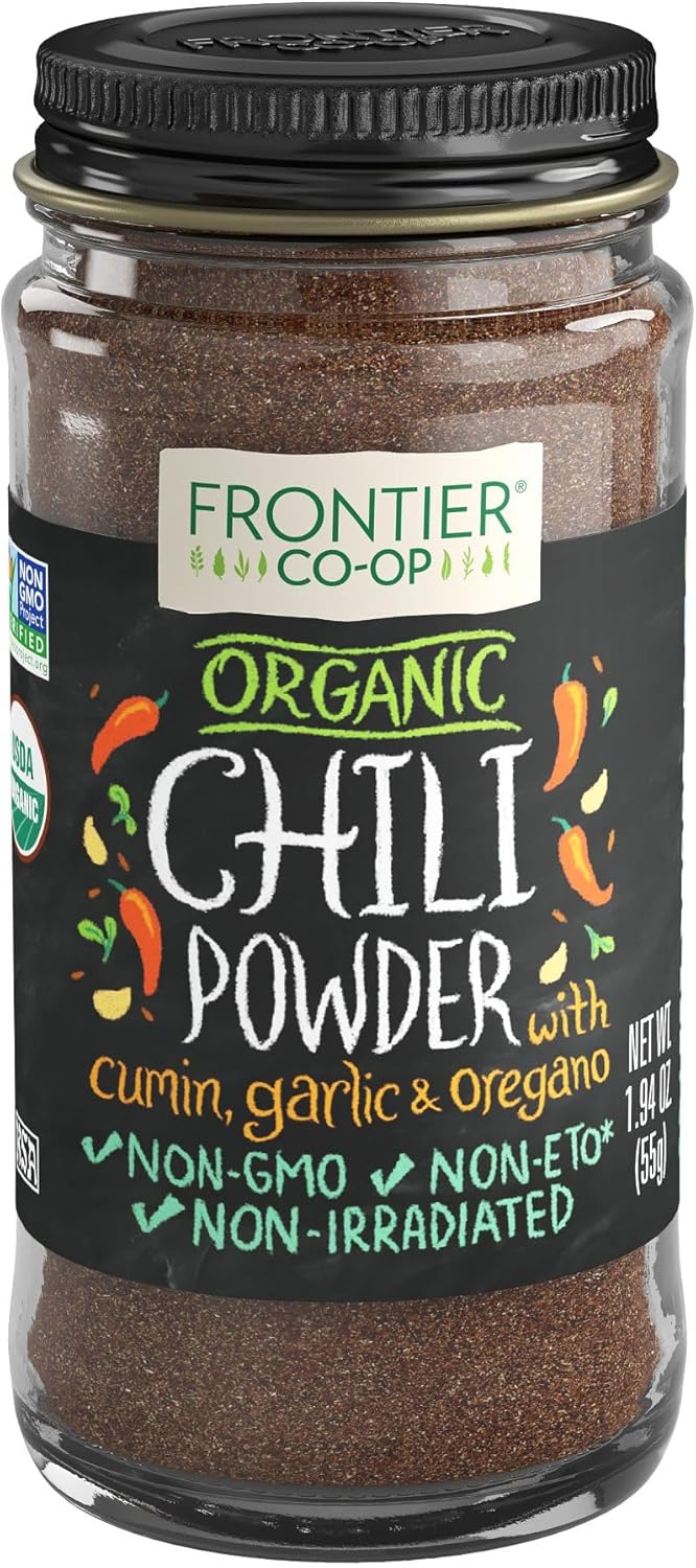 Frontier Co-op Organic Chili Powder, 1.94 oz - For Mexican, Tex-Mex, and Indian Dishes