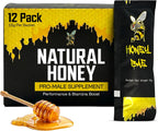 Honey Bae Natural Honey Sachets, Herbal Vitality & Energy Support for Men, Pure Honey with Maca Tongkat Ali Ginseng, On-The-Go Single Serve Packets, 12 x 15g