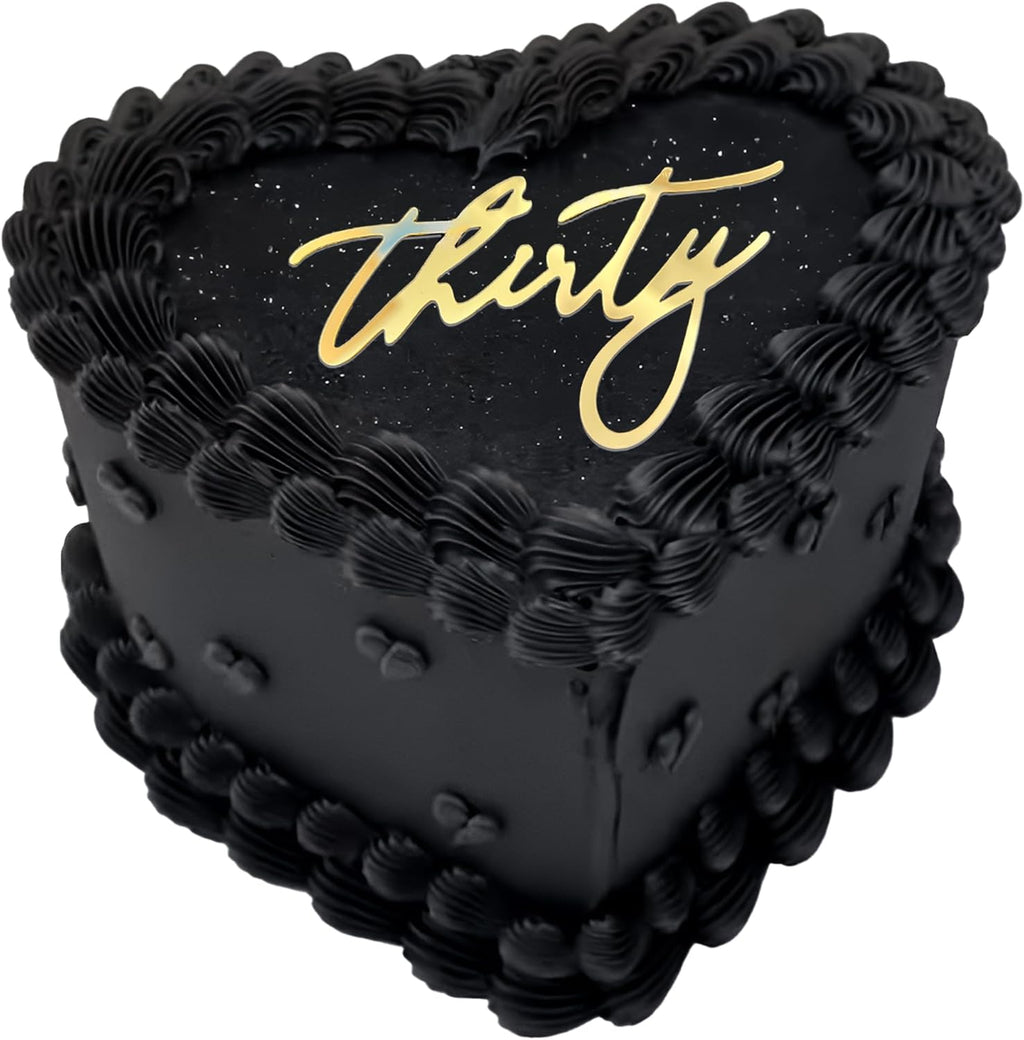 30th Birthday Cake Topper – Gold Acrylic "Thirty" Decoration for Dirty 30 Party, Milestone Birthday Cake Supplies for Him or Her