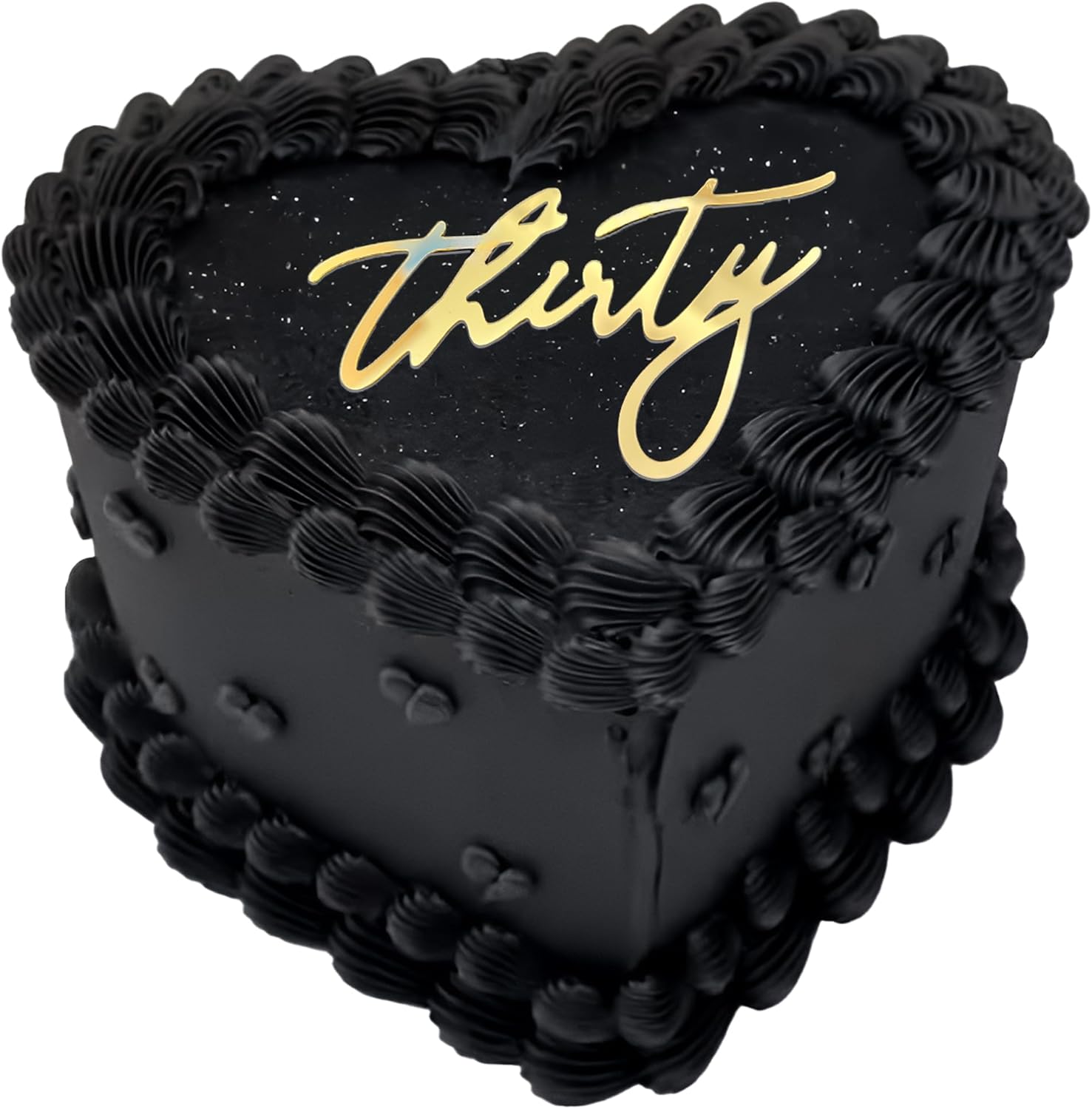 30th Birthday Cake Topper – Gold Acrylic "Thirty" Decoration for Dirty 30 Party, Milestone Birthday Cake Supplies for Him or Her