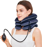 Neck Stretcher for Pain Relief, Adjustable Inflatable Cervical Traction Device, Neck Brace for Home Use, Supports Neck Decompression & Spine Alignment，Gifts for Women (Sky Blue)