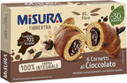 CAIYA Misura Fibrextra Cornetti di Pasta Sfoglia Integrale con Ripieno al Cioccolato Fondente 308g