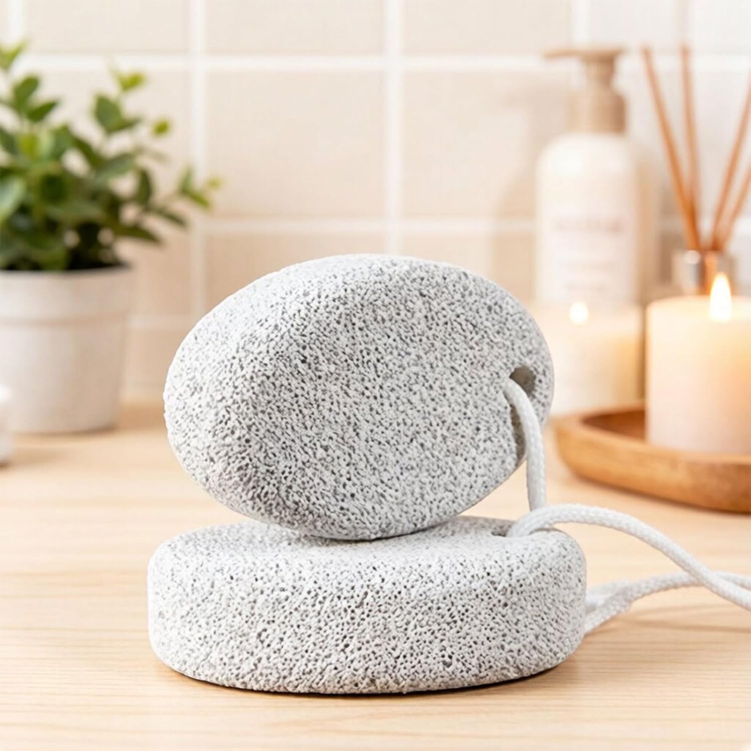2PCS Natural Foot Pumice Stone for Feet, Natural Lava Stone Foot Exfoliator, Pedicure Tools Hard Skin Callus Remover Hands Foot File Exfoliation to Remove Dead
