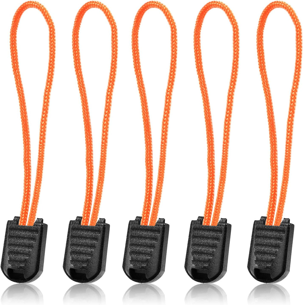10 Pack Paracord Zipper Pull Replacement Pulls Tabs for Keys, Flashlight, Knife, Pouch, Backpack, Suitecases, Pocket - Orange