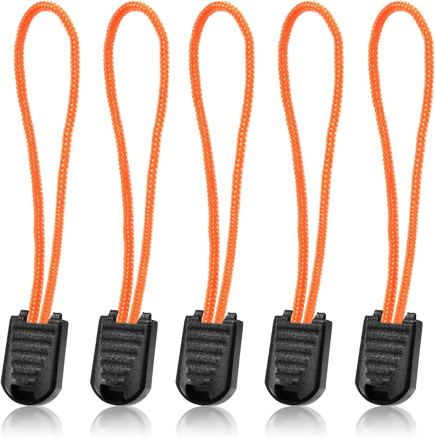 10 Pack Paracord Zipper Pull Replacement Pulls Tabs for Keys, Flashlight, Knife, Pouch, Backpack, Suitecases, Pocket - Orange