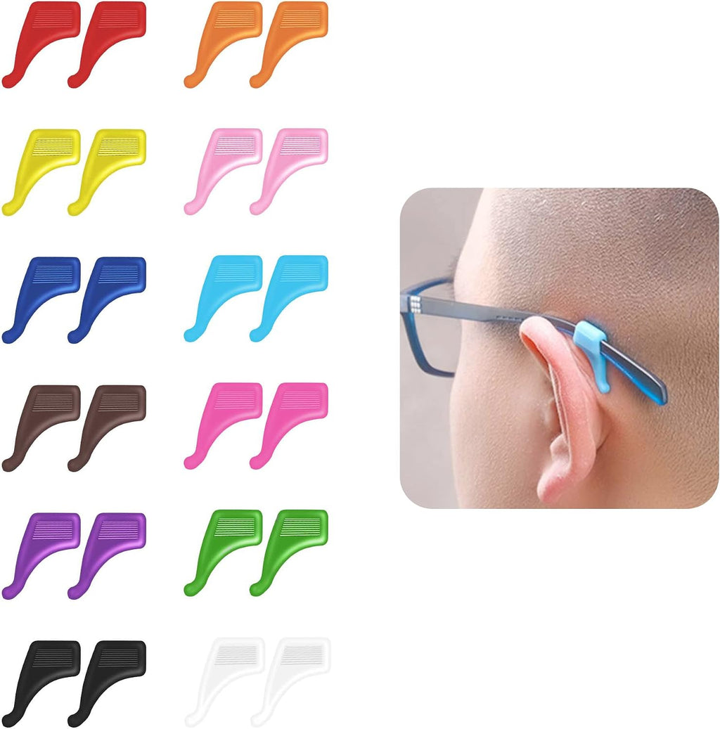 12 Colors Glasses Ear Grip Kids and Adults Sport Eyeglass Strap Holder, Eyewear Retainer, Silicone Anti Slip Holder