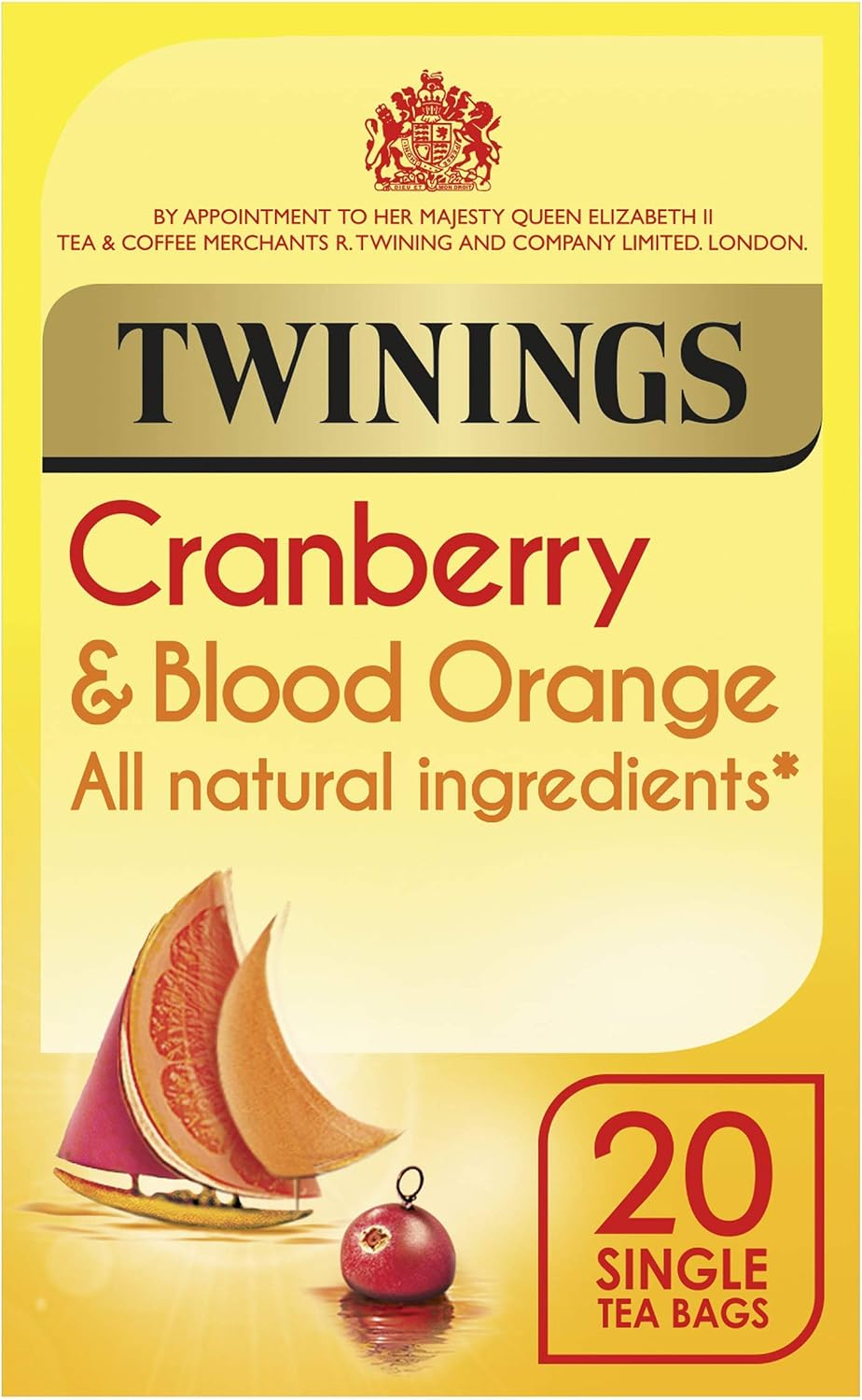 Twinings Cranberry and Blood Orange 20 Tea Bags.