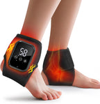 2 Pack Cordless Ankle Heating Pad, Ankle Massager with Heat for Pain Relief, Heated Foot Brace Wrap with 3 Temperature Levels and 3 Vibration Modes for Men and Women, Auto Shut Off