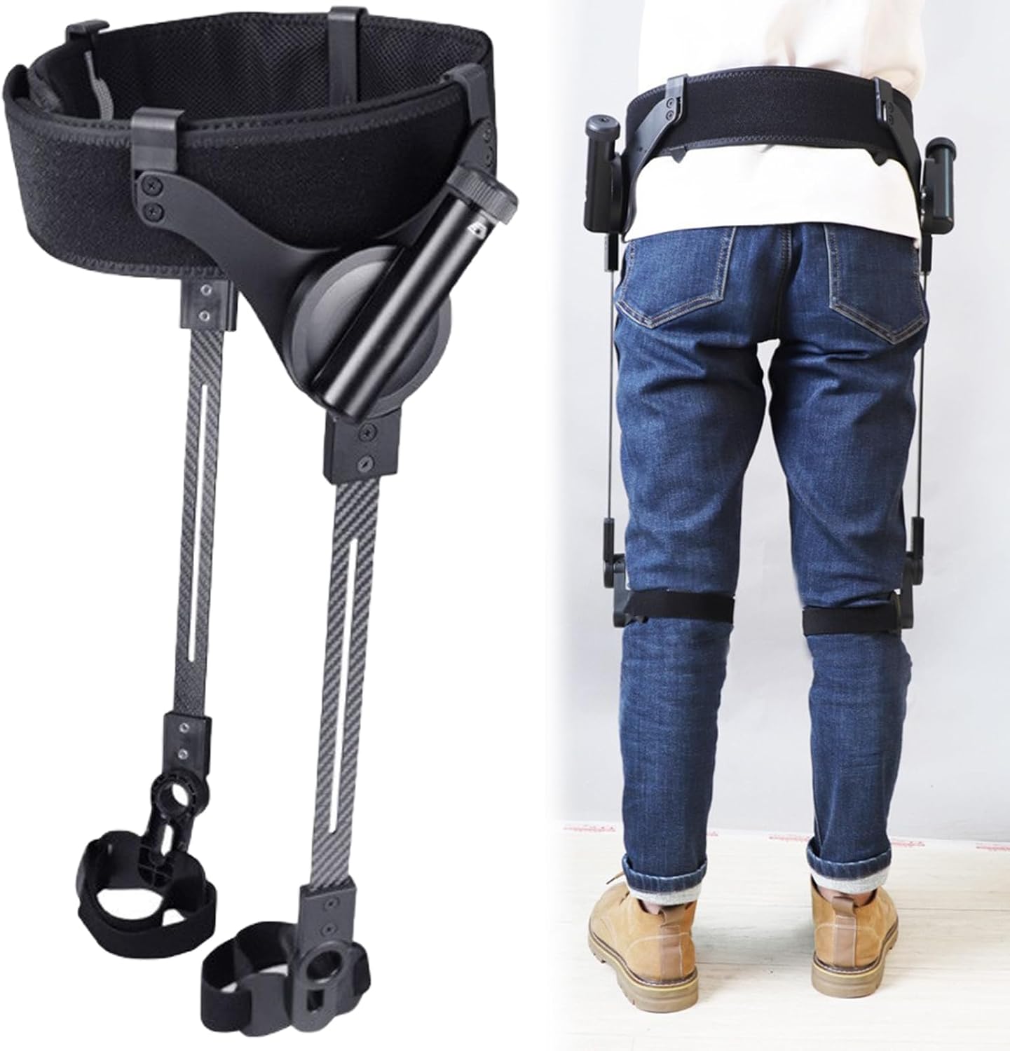 Power Walking Aid for Seniors Adults, Adjustable Lower Limb Assistance Mobility Aid with Leg Lifting, Ergonomic Lightweight Stand Up Support for Daily Activities & Enhanced Stability Both Legs L