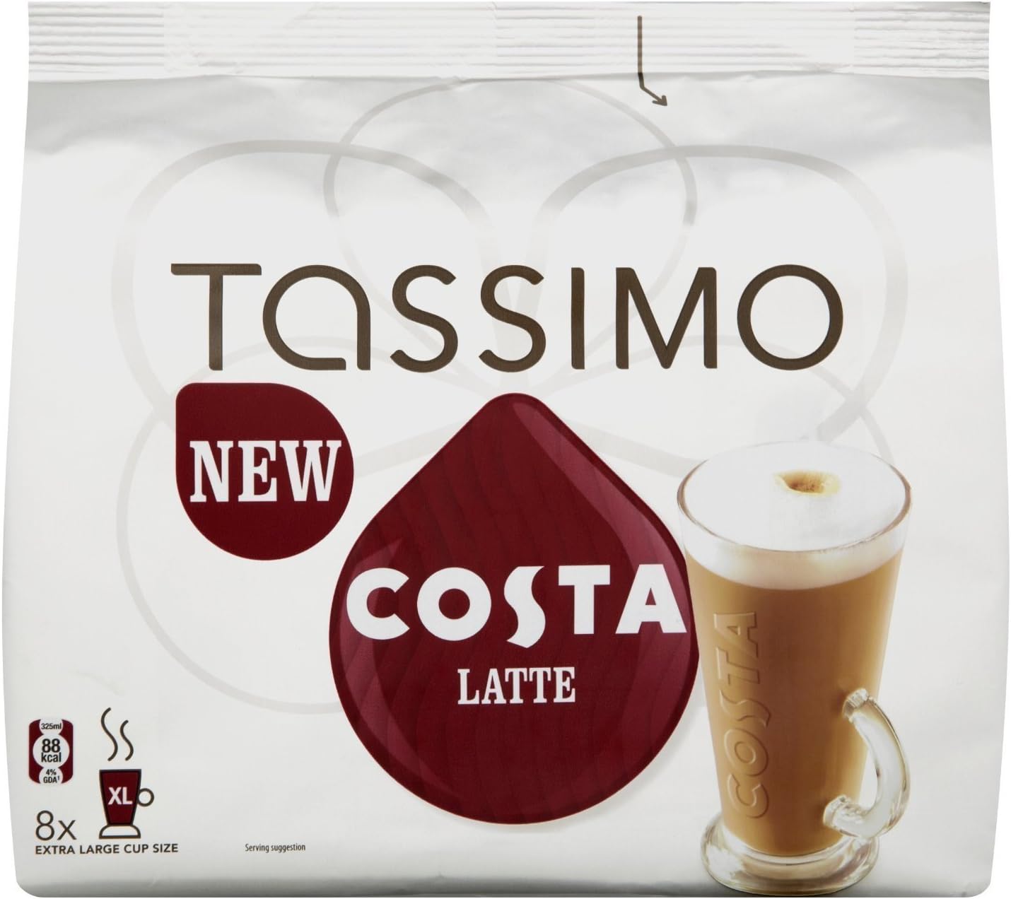 Tassimo Costa Latte (8 Drinks Per Pack) (Pack Of 3, Total 48 T-Discs)