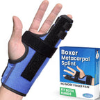 Metacarpal Finger Splint Hand Brace, Pinky Finger Splint for Boxer Fractures, Two Finger Brace for 4th or 5th Finger, Ulnar Gutter Splint Right Hand and Left (S/M)