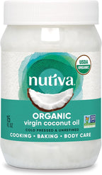 Nutiva Organic, Cold-Pressed, Unrefined, Virgin Coconut Oil from Fresh, non-GMO, Sustainably Farmed Coconuts, 15-ounce