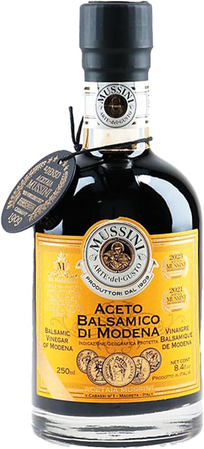 Mussini 5 Coin IGP Balsamic Vinegar of Modena - Premium - Authentic Rich Italian Gourmet Condiment from Modena, Italy - 8.45 fl oz/250 ml
