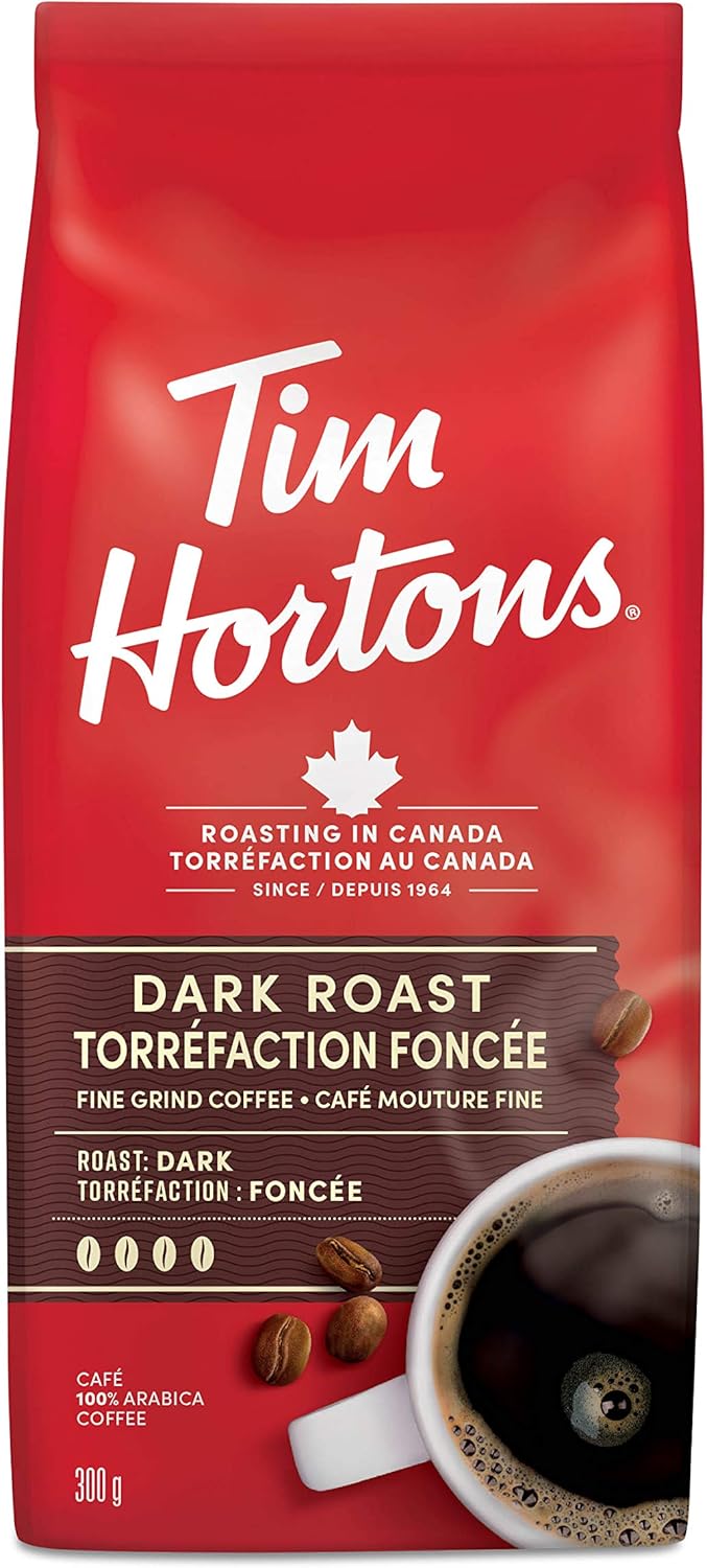 Tim Horton's Dark Roast Coffee, 300g/10.6 oz {Imported from Canada