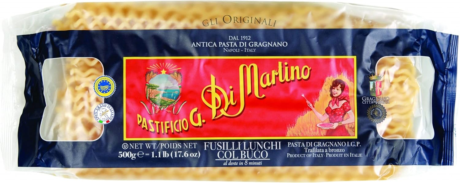 Di Martino - Italian Fusilli Lunghi Col Buco [Long Fusilli], (4)- 17.6 oz. Pkgs.