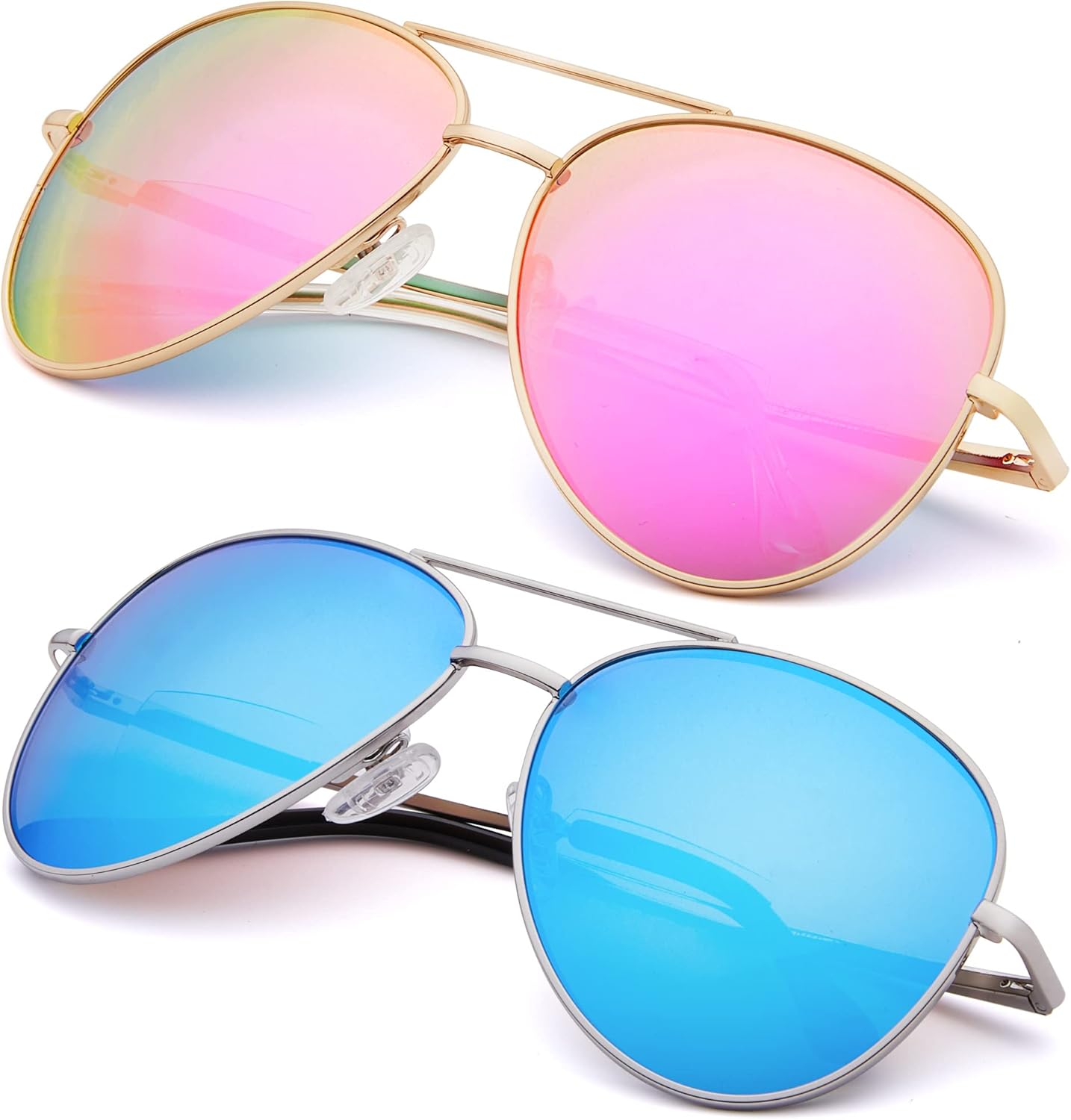 EYEGUARD 2 Pack Bifocal Reading Sunglasses for Women and Men UV400 Protection Classic Aviator Sun Readers 2.0