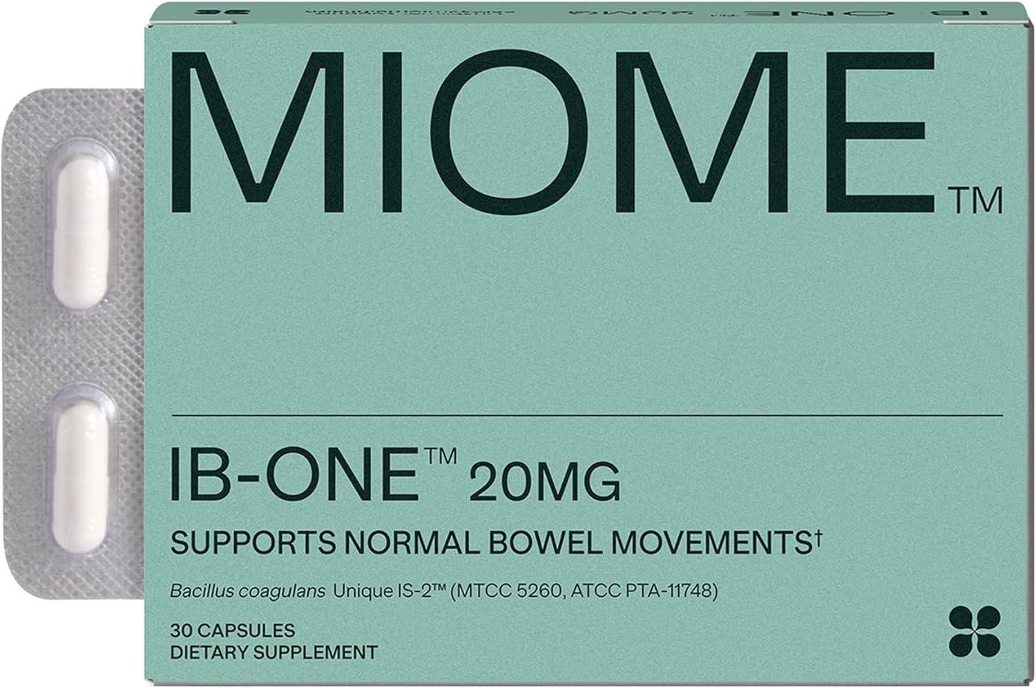 IB-ONE Probiotic - Clinically Studied Bacillus Coagulans Unique is-2 Constipation & Bowel Movement Supplement - Low FODMAP, Gluten Free & 3rd Party Verified - 30 Capsules