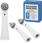 Impresa 3-Pack Grout Cleaner Brush Heads - Compatible with Rubbermaid Reveal Power Scrubber - Grey/White Nylon Replacement Heads - for Electric Spin Scrubber, Shower Cleaner & Scrub Brush
