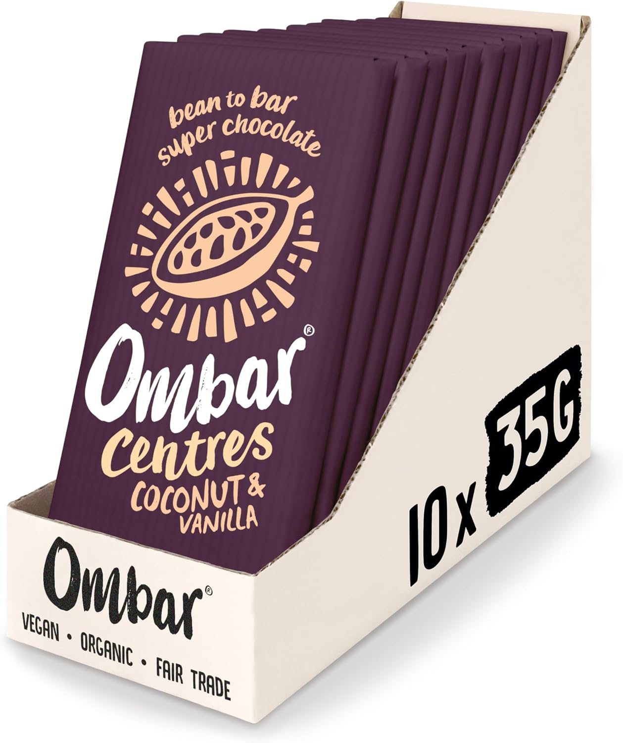 Ombar Vanilla & Coconut Centre 35g (Pack of 10)