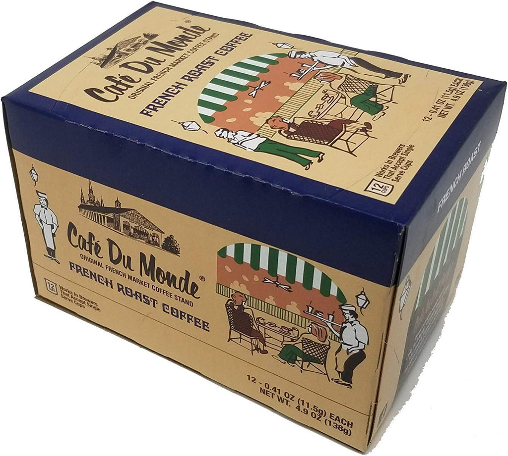 Cafe Du Monde Coffee French Roast Single-Serve Cup Pods, 12 Count