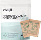 2 Gram (100 Pack) Kraft Clay Desiccants Packs, Premium Food Grade Desiccant - Rechargeable Moisture Absorbers for Food Storage, Electronics, 3D Filament & Safes
