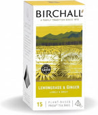 Birchall Lemongrass & Ginger 15 Plant-Based Prism Tea Bags