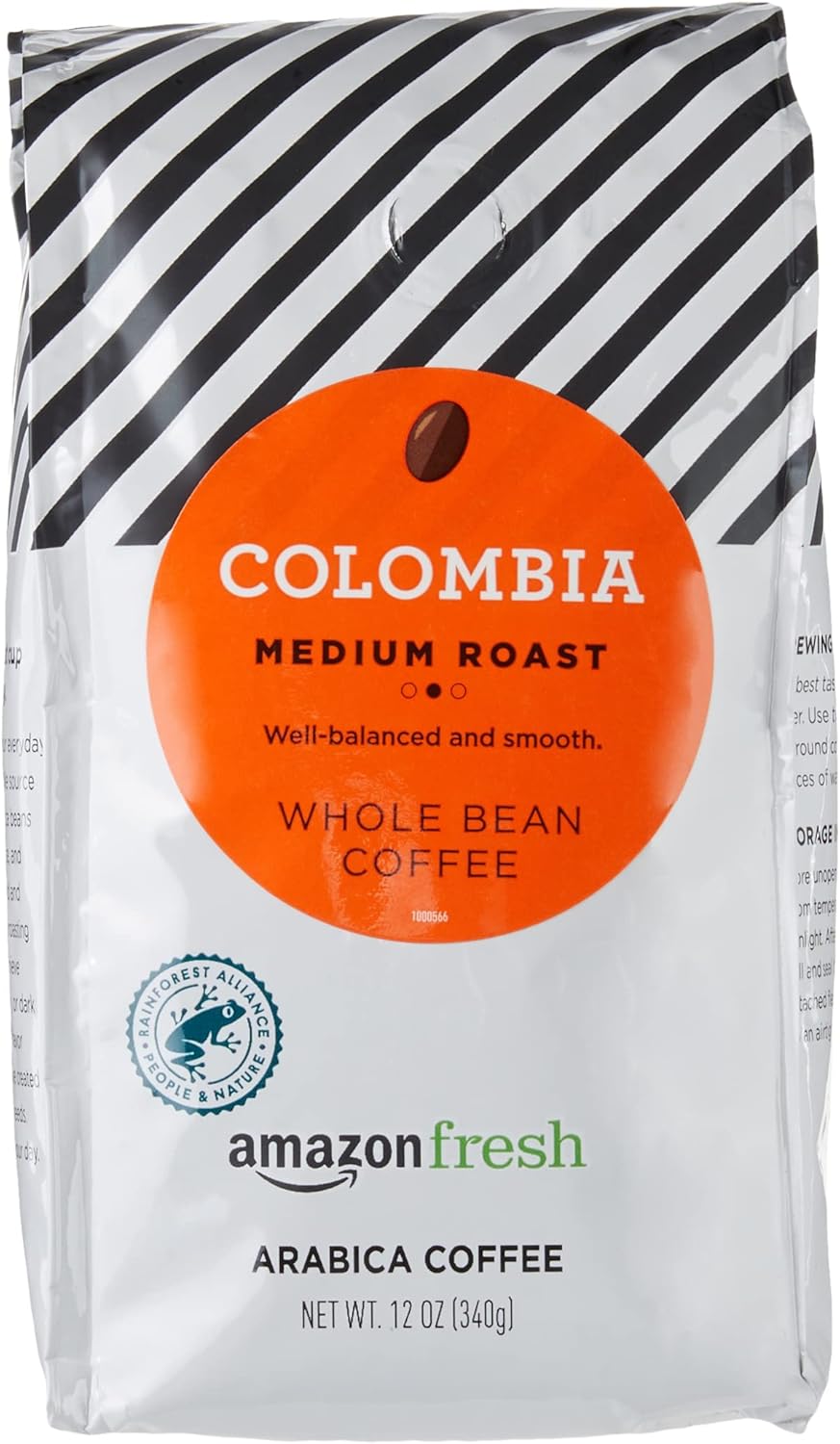 Amazon Fresh Colombia Whole Bean Coffee, Medium Roast, 12 Ounce