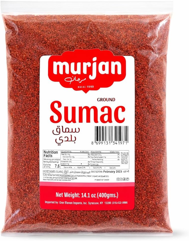 Murjan Fresh Fine Grade Turkish Sumac Spice Powder 14 oz| 400 grams| | Ground Sumac Berries| Turkish Sumac , Middle Eastern Sumac Spices