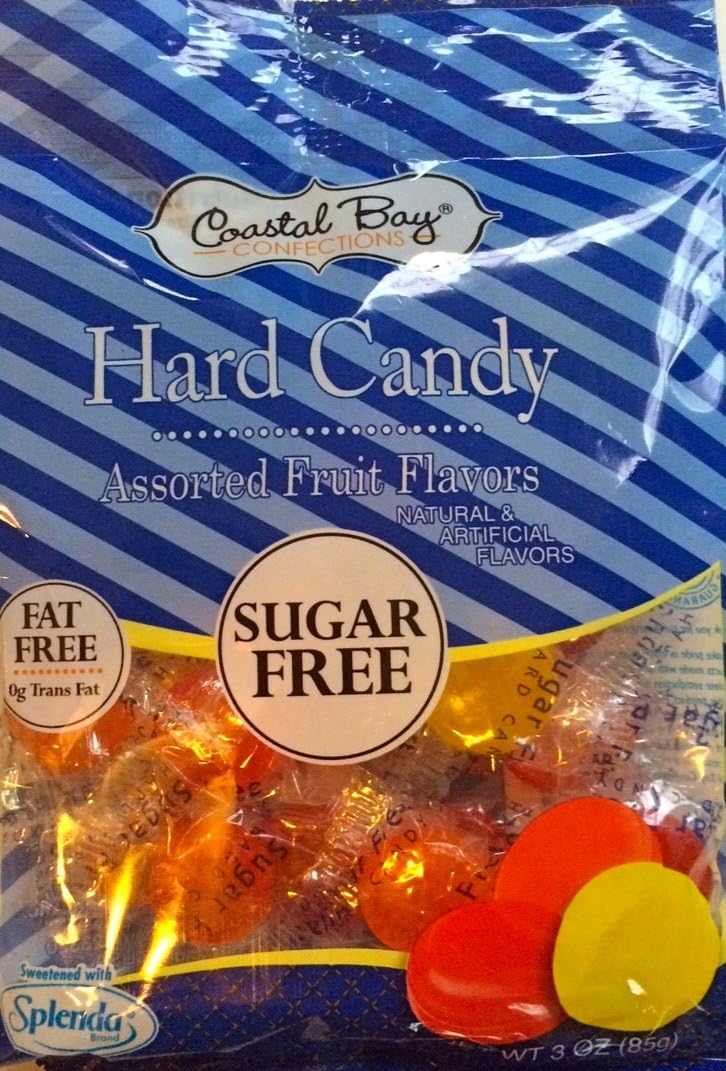Coastal Bay Confections (1) Bag Sugar Free Hard Candy - Assorted Fruit Flavors - Sweetened With Splenda Fat Free 3 oz
