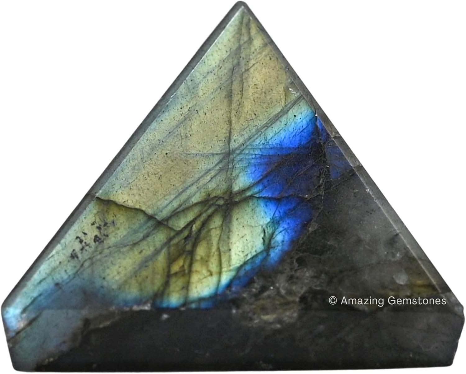 Amazing Gemstone Labradorite Pyramid Crystal Healing Stones - 1" Great Pyramid Figurine of Natural Stone Pyramid for Meditation, Reiki, Chakra Balancing and Crystal Pyramids Grid