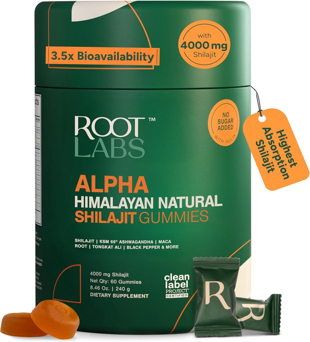 10-in-1 Alpha Shilajit Gummies | 4000 mg Pure Himalayan Shilajit with Tongkat Ali & Maca Root | for Men & Women | ShilAbsorb Bioavailability Tech | Sugar-Free, Vegan | 60 Gummies