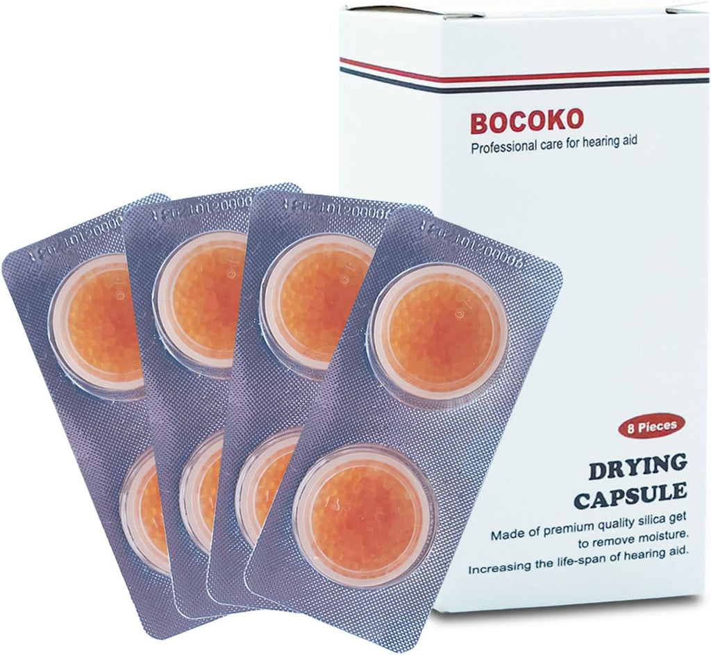 8 Pieces Hearing Aid Drying Capsules C&C Dry-Cap for Phonak, Starkey and Unitron Charger Case