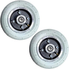 2 Pcs 7 Inch Electric Wheelchair Front Wheel Replacement, 7x1 3/4 Pneumatic Rubber Tire, Aluminum Alloy Wheel Hub, Bearing：8mm