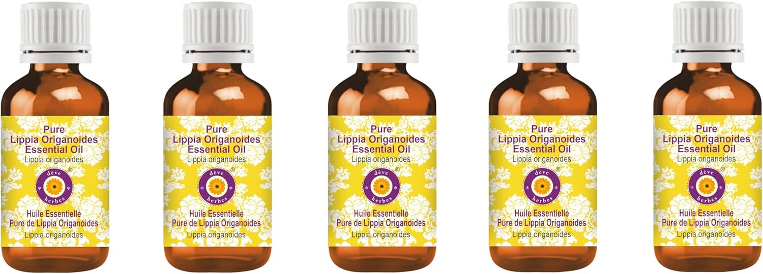 Deve Herbes Pure Lippia Origanoides Essential Oil (Lippia origanoides) Steam Distilled (Pack of Five) 100ml X 5 (16.9 oz)