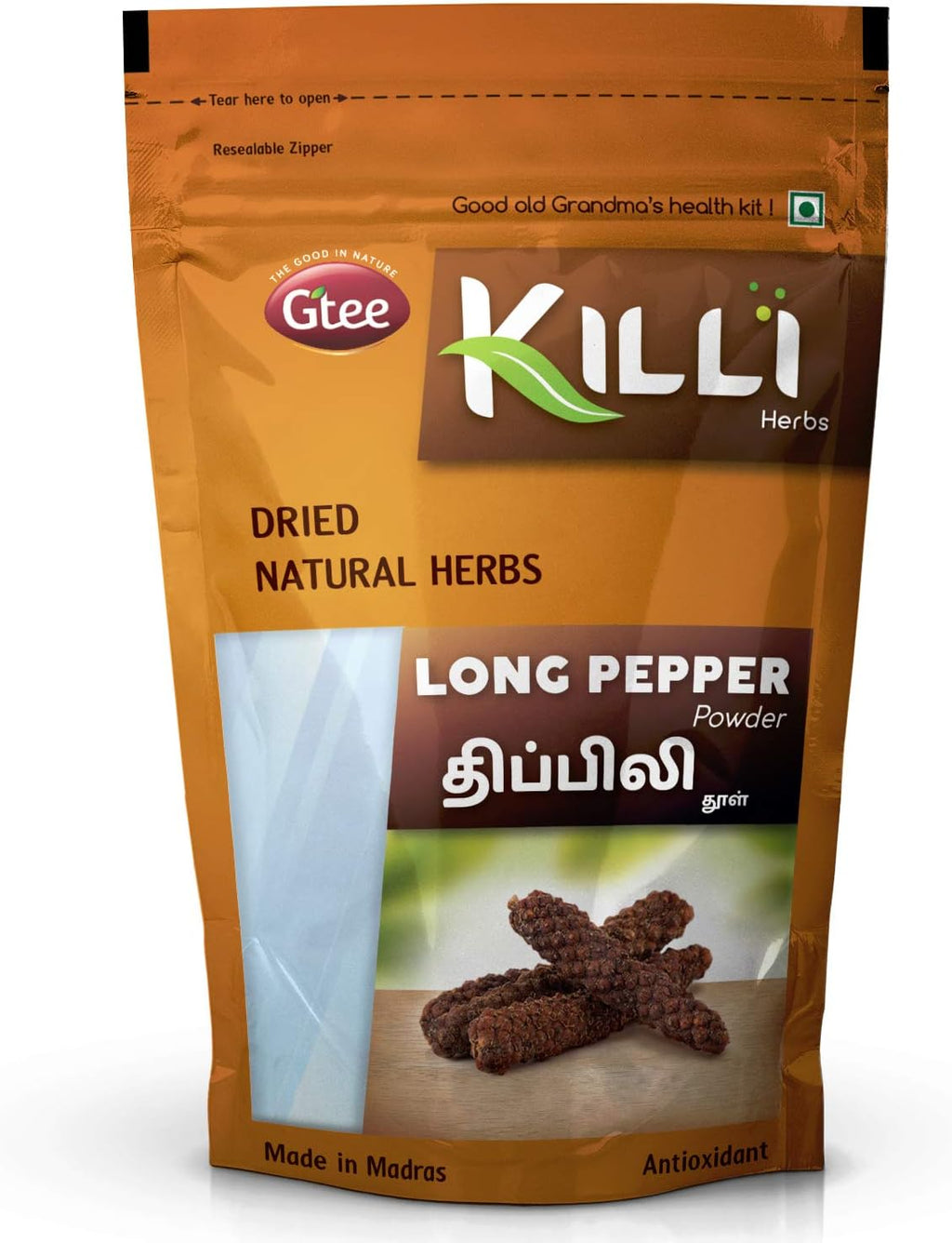 KILLI Long Pepper | Thippili | Piper longum | Pippali Powder, 100g