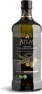 Atlas 750 mL Organic Cold Press Extra Virgin Olive Oil in Glass Bottle, Polyphenol Rich from Morocco | Newly Harvested Unprocessed from One Single Family Farm | Moroccan EVOO Trusted by Award-Winning Chefs