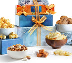 Broadway BasketeersGift Basket with Gourmet Cookies, Popcorn & Candy Assortment for Memorial Day, Mom, Birthday, Thank You, Sympathy, Kosher